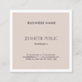 Elegant modern Eenvoudig grafisch ontwerp met hoge Vierkante Visitekaartje (Voorkant)