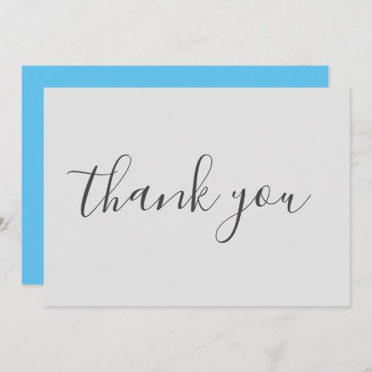 Elegant modern eenvoudig handschrift bedankkaart (Voorkant / Achterkant)