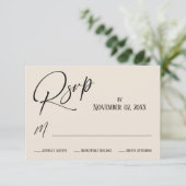 Elegant, modern, eenvoudig handschrift RSVP kaartje (Staand voorkant)