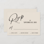 Elegant, modern, eenvoudig handschrift RSVP kaartje (Voorkant / Achterkant)