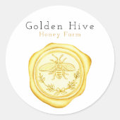 Elegant Modern Eenvoudig Honing Boerderij Wax Seal Ronde Sticker (Voorkant)