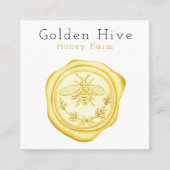Elegant Modern Eenvoudig Honing Boerderij Wax Seal Vierkante Visitekaartje (Voorkant)