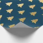 Elegant modern, eenvoudig kerstboompatroon cadeaupapier (Hoek)