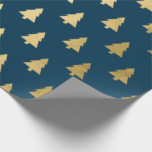 Elegant modern, eenvoudig kerstboompatroon cadeaupapier (Hoek)