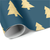 Elegant modern, eenvoudig kerstboompatroon cadeaupapier (Rol Hoek)