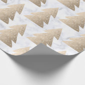 Elegant modern, eenvoudig kerstboompatroon cadeaupapier (Hoek)