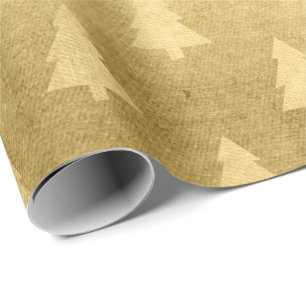 Elegant modern, eenvoudig kerstboompatroon cadeaupapier