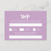 Elegant Modern Eenvoudig Lila Huwelijk QR Code RSV Informatiekaartje (Voorkant)