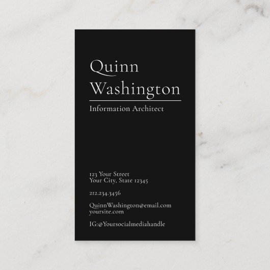 Elegant modern, eenvoudig Logo, stijlvol Visitekaartje (Achterkant)