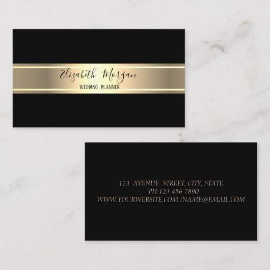 Elegant modern, eenvoudig, minimalistisch, gouden visitekaartje (Voorkant / Achterkant)