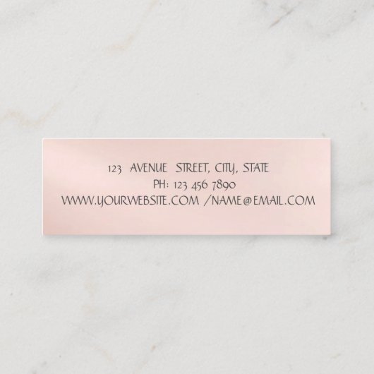 Elegant modern, eenvoudig minimalistisch mini visitekaartje (Achterkant)