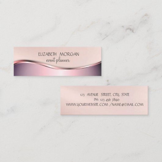 Elegant modern, eenvoudig minimalistisch mini visitekaartje (Voorkant / Achterkant)