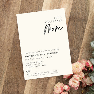 Elegant modern Eenvoudig moederdag BRUNCH Invitat Kaart