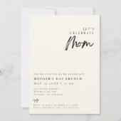 Elegant modern Eenvoudig moederdag BRUNCH Invitat Kaart (Voorkant)