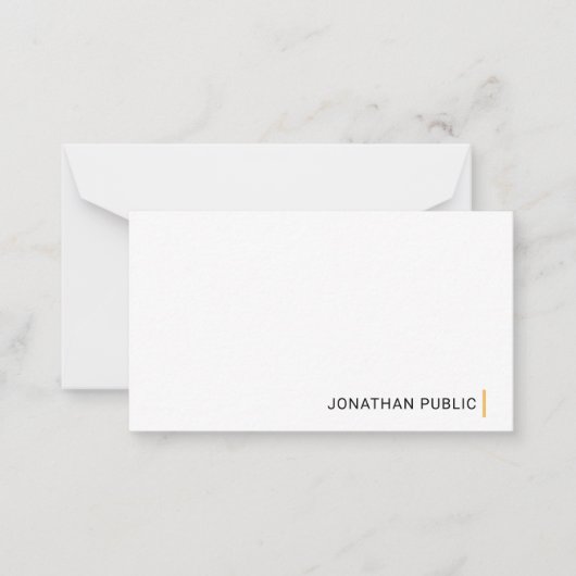 Elegant modern Eenvoudig ontwerp - aangepaste Sjab Notitiekaartje (Voorkant)