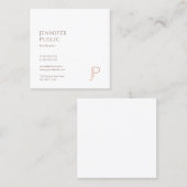 Elegant Modern Eenvoudig Ontwerp Monogram Luxe Vla Vierkante Visitekaartje (Voorkant / Achterkant)