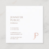Elegant Modern Eenvoudig Ontwerp Monogram Luxe Vla Vierkante Visitekaartje (Voorkant)