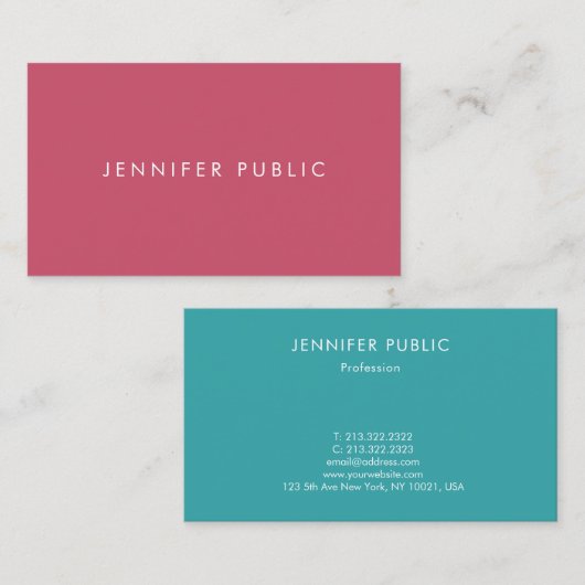 Elegant Modern Eenvoudig Ontwerp Sjabloon Trend Kl Visitekaartje (Voorkant / Achterkant)