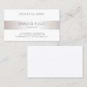 Elegant Modern Eenvoudig Ontwerp Zilver Semi Glans Visitekaartje (Voorkant / Achterkant)