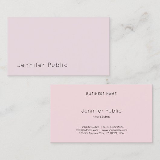 Elegant modern, eenvoudig Paars-roze laagje Visitekaartje (Voorkant / Achterkant)