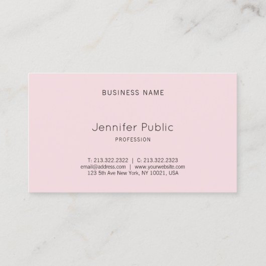 Elegant modern, eenvoudig Paars-roze laagje Visitekaartje (Achterkant)