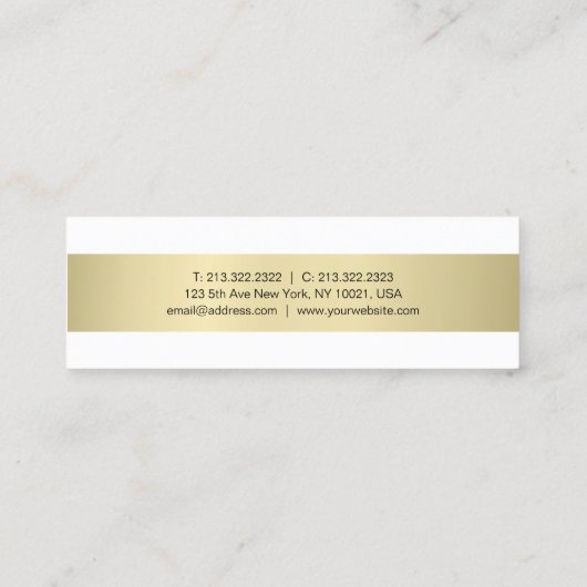 Elegant modern, eenvoudig papier, luxe Professiona Mini Visitekaartje (Achterkant)
