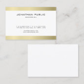Elegant modern Eenvoudig platte gouden look Trendy Visitekaartje (Voorkant / Achterkant)