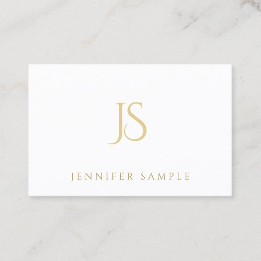 Elegant Modern Eenvoudig Professioneel Goud Monogr Visitekaartje (Voorkant)