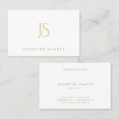 Elegant Modern Eenvoudig Professioneel Goud Monogr Visitekaartje (Voorkant / Achterkant)