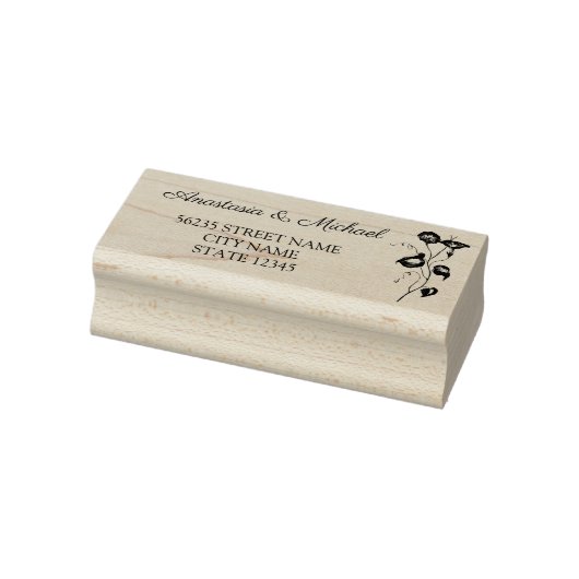 Elegant modern eenvoudig script botanische bruilof rubberstempel (Stempel)