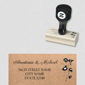 Elegant modern eenvoudig script botanische bruilof rubberstempel
