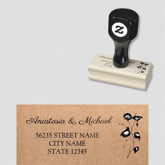 Elegant modern eenvoudig script botanische bruilof rubberstempel
