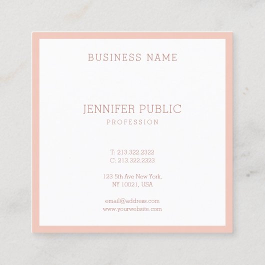 Elegant modern eenvoudig Sjabloon minimalistisch o Vierkante Visitekaartje (Achterkant)