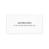 Elegant Modern Eenvoudig Wit Sjabloon Adres Etiket (Voorkant)