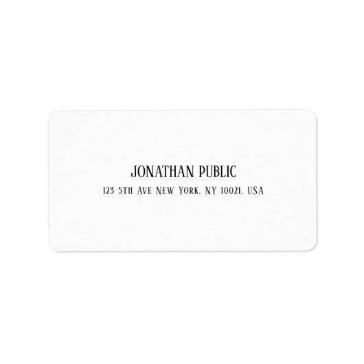 Elegant Modern Eenvoudig Wit Sjabloon Adres Etiket (Voorkant)