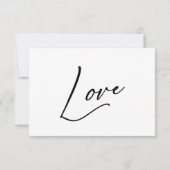 Elegant, modern, eenvoudig zwart en wit RSVP kaartje (Achterkant)