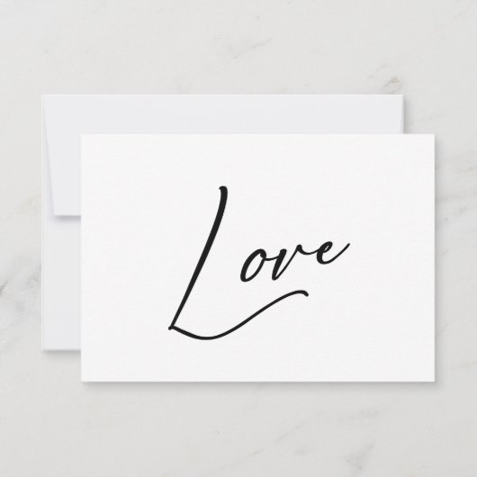 Elegant, modern, eenvoudig zwart en wit RSVP kaartje (Achterkant)