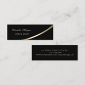 Elegant modern, eenvoudig, zwart, goud mini visitekaartje (Voorkant / Achterkant)