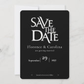 Elegant Modern Eenvoudig Zwart & Wit Save The Date (Voorkant)