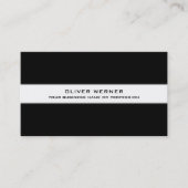 Elegant Modern Eenvoudig zwart / wit Visitekaartje (Voorkant)
