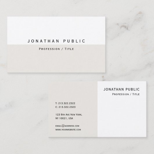 Elegant Modern Eenvoudige Sjabloon Professionele C Visitekaartje (Voorkant / Achterkant)