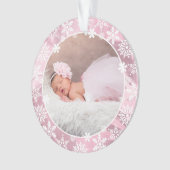 Elegant modern eerste kerstfoto baby, aangepast ornament (voorkant)