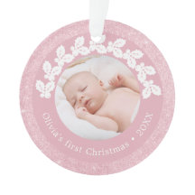 Elegant modern eerste kerstfoto baby, aangepast