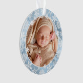 Elegant modern eerste kerstfoto baby, aangepast ornament (voorkant)