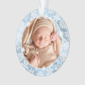 Elegant modern eerste kerstfoto baby, aangepast ornament (voorkant)
