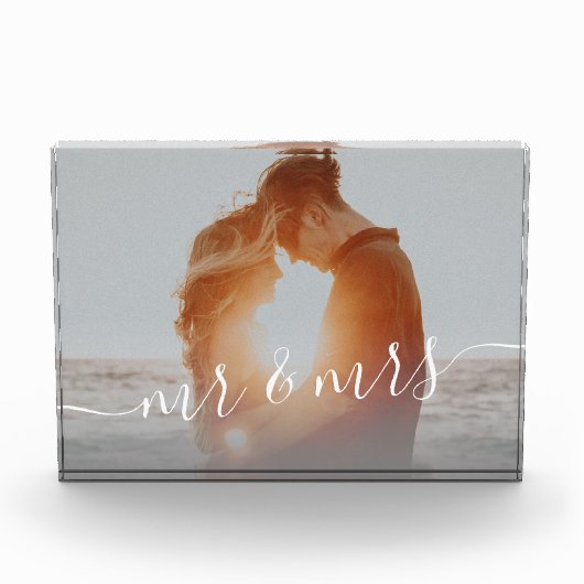 Elegant modern Eerste Kerstmis als Mr. & Mrs Foto (Voorkant)