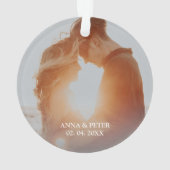Elegant modern Eerste Kerstmis als Mr. & Mrs Foto Ornament (achterkant)