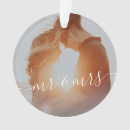 Elegant modern Eerste Kerstmis als Mr. & Mrs Foto Ornament
