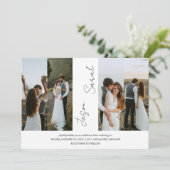 Elegant Modern Elegant 4 foto's bruiloft Kaart (Staand voorkant)