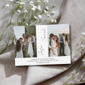 Elegant Modern Elegant 4 foto's bruiloft Kaart
